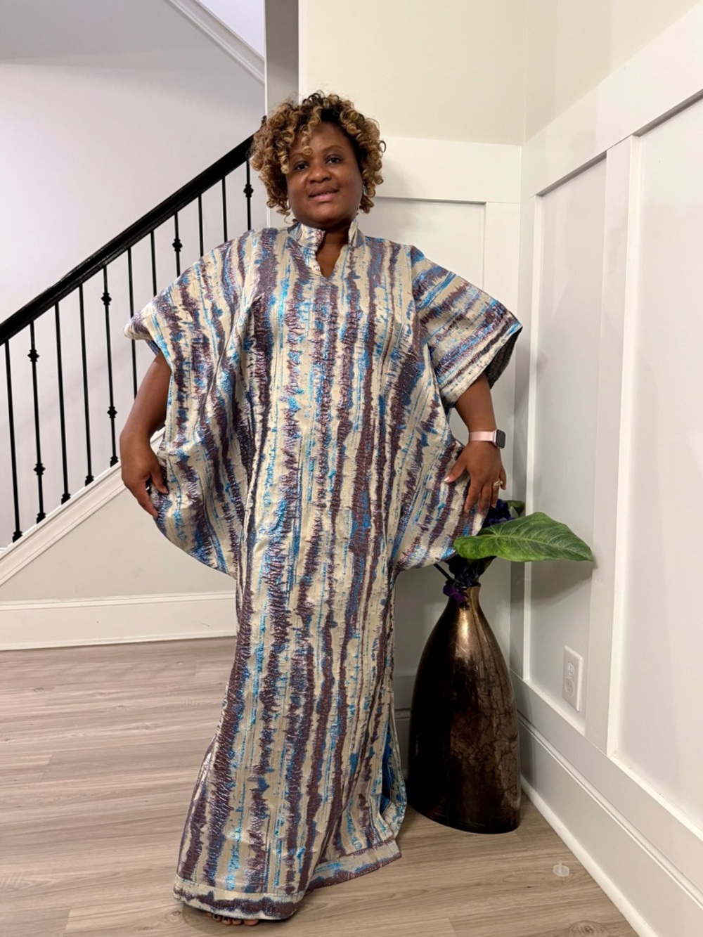 Luxury European Damask Brocade Bubu Maxi Dress | Special Occasion,Weddings